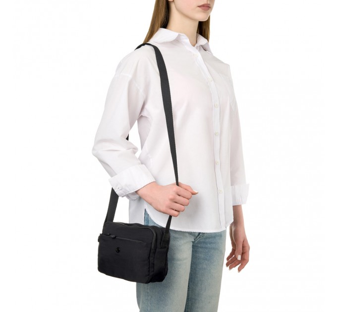 Сумка женская кросс-боди из полиэстера черная BAGS4LIFE 66906 горизонтальная