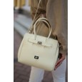 Сумка жіноча з натуральної шкіри молочна BAGS4LIFE 6656