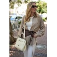 Сумка жіноча з натуральної шкіри молочна BAGS4LIFE 6656