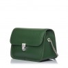Жіноча сумка з натуральної шкіри з ланцюжком зелена BAGS4LIFE 6681