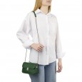 Женская сумка из натуральной кожи с цепочкой зеленая BAGS4LIFE 6681