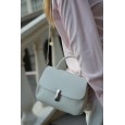 Жіноча сумка крос-боді з натуральної шкіри біло-молочна BAGS4LIFE 6072 з короткою жорсткою ручкою
