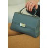 Женская сумка из натуральной кожи сизая BAGS4LIFE 77-12 с клапаном и ручкой