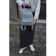 Жіночий рюкзак з натуральної шкіри блакитний BAGS4LIFE 729 з карманом