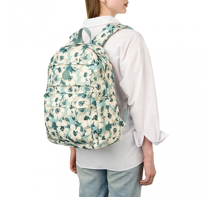 Рюкзак женский из полиэстера зеленый принт BAGS4LIFE 91001