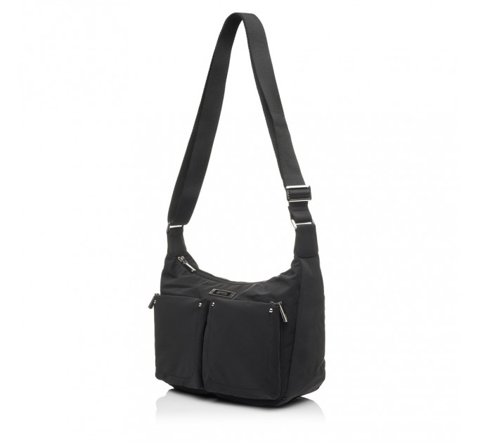 Сумка-мессенджер женская из полиэстера коричневая EPOL 6116-03 с накладными карманами