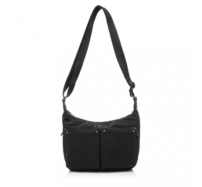 Сумка-мессенджер женская из полиэстера коричневая EPOL 6116-03 с накладными карманами