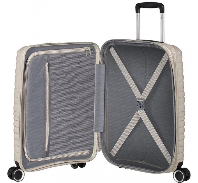 Валіза маленька пластикова, ручна поклажа American Tourister Flytwist MI1*05001 бежева