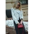 Женская сумка-бочонок из натуральной кожи красная BAGS4LIFE 528 с карманом
