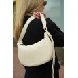 Женская сумка-хобо с натуральной кожи молочная BAGS4LIFE 716С