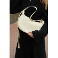 Женская сумка-хобо с натуральной кожи молочная BAGS4LIFE 716С