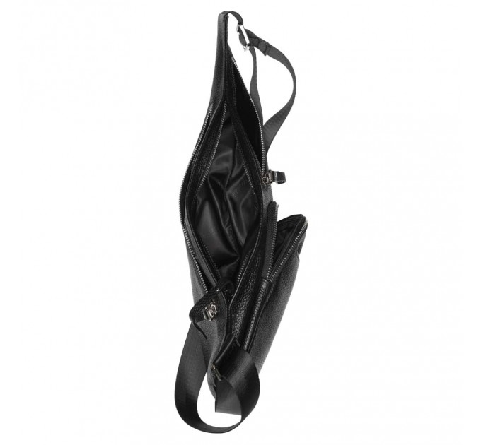 Сумка-рюкзак для чоловіків з натуральної шкіри чорний Vito Torelli 7000