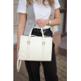 Сумка жіноча з натуральної шкіри молочна BAGS4LIFE 272