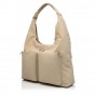 Жіноча сумка-шопер з поліестера світло-бежева EPOL 6116-04 з накладними кишенями