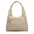 Женская сумка-шоппер из полиэстера светло-бежевая EPOL 6116-04 с накладными карманами