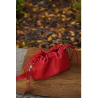 Жіноча сумка з натуральної шкіри червона BAGS4LIFE 99-57 із затяжками