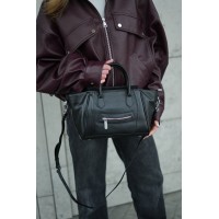 Женская сумка с натуральной кожи черная BAGS4LIFE (T) 99070 с ремешком