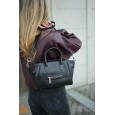 Женская сумка с натуральной кожи черная BAGS4LIFE (T) 99070 с ремешком