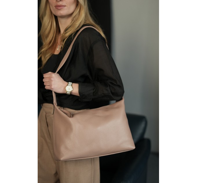 Женская сумка из натуральной кожи темно-пудровая Vito Torelli 1105 1076