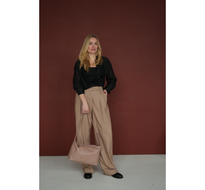 Женская сумка из натуральной кожи темно-пудровая Vito Torelli 1105 1076