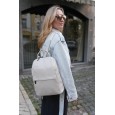 Женский рюкзак из натуральной кожи бело-серый BAGS4LIFE 718