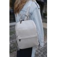 Женский рюкзак из натуральной кожи бело-серый BAGS4LIFE 718