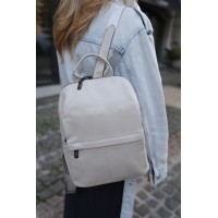 Жіночий рюкзак з натуральної шкіри біло-сірий BAGS4LIFE 718