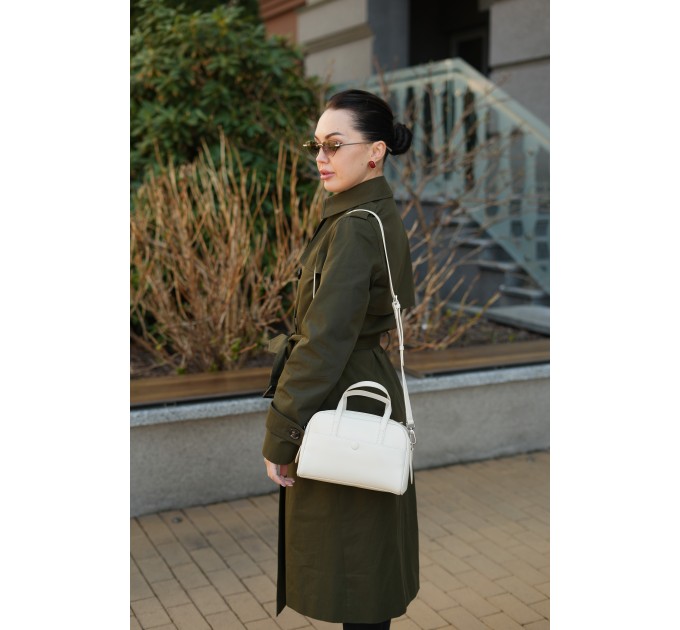 Сумка жіноча з натуральної шкіри біло-молочна BAGS4LIFE (T) 5159