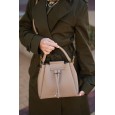 Сумка женская с натуральной кожи бежевая BAGS4LIFE 81899 с длинной ручкой