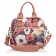 Сумка жіноча з поліестера рожевий принт BAGS4LIFE 91403 з двома ручками