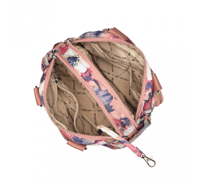 Сумка жіноча з поліестера рожевий принт BAGS4LIFE 91403 з двома ручками