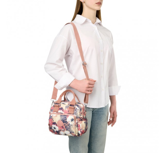 Сумка жіноча з поліестера рожевий принт BAGS4LIFE 91403 з двома ручками