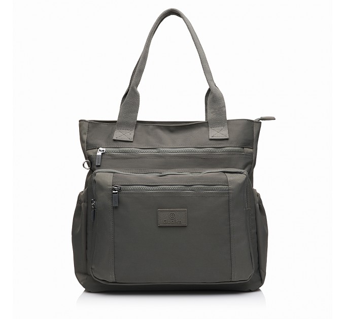 Жіноча сумка-шопер з поліестера сіра BAGS4LIFE 5195 з короткими ручками