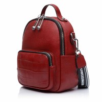 Рюкзак жіночий з натуральної шкіри червоний BAGS4LIFE 6-580
