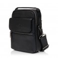 Чоловіча сумка-месенджер з натуральної шкіри чорна BAGS4LIFE MAN 7109 з короткою ручкою