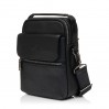 Чоловіча сумка-месенджер з натуральної шкіри чорна BAGS4LIFE MAN 7109 з короткою ручкою
