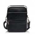 Чоловіча сумка-месенджер з натуральної шкіри чорна BAGS4LIFE MAN 7109 з короткою ручкою