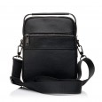 Чоловіча сумка-месенджер з натуральної шкіри чорна BAGS4LIFE MAN 7109 з короткою ручкою