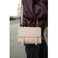 Женская сумка кросс-боди с натуральной кожи бежевая BAGS4LIFE 9918 с клапаном