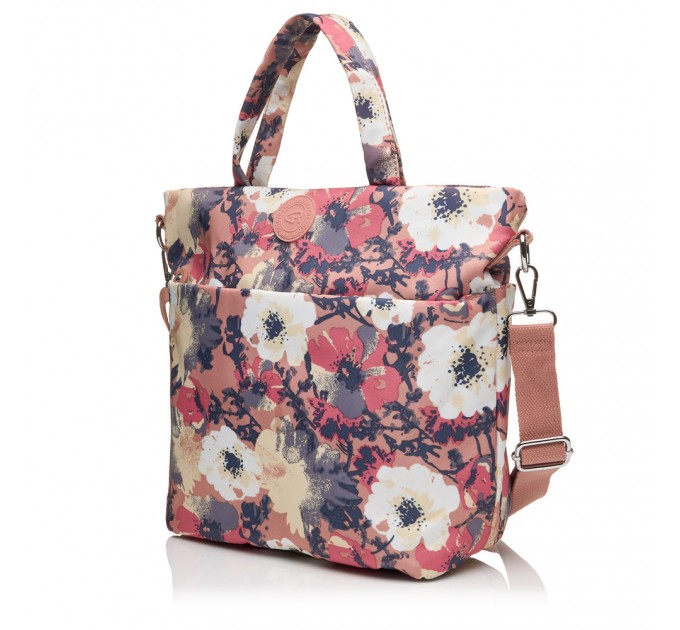 Сумка-шопер жіноча з поліестера рожевий принт BAGS4LIFE 91406 з двома ручками