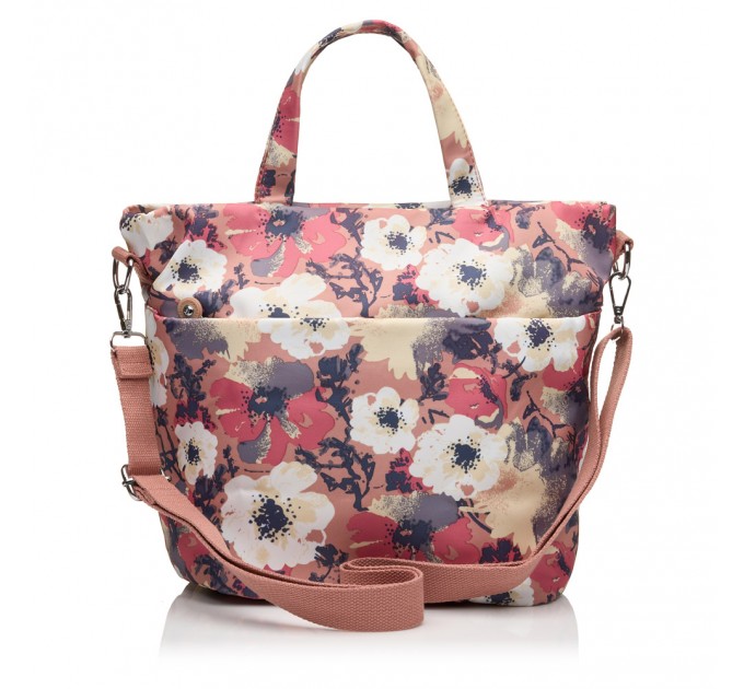 Сумка-шопер жіноча з поліестера рожевий принт BAGS4LIFE 91406 з двома ручками