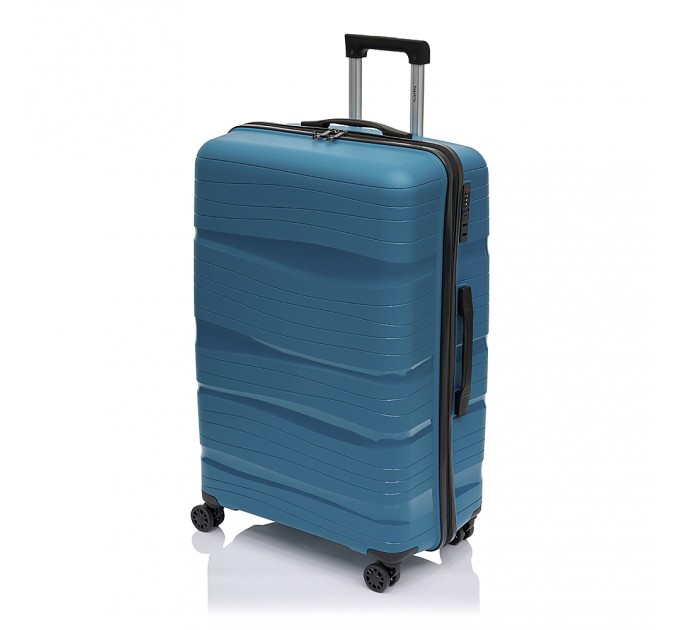 Большой чемодан из полипропилена BAGS4LIFE PP002 светло-синий