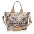 Сумка-тоут женская из полиэстера бежевый принт BAGS4LIFE 91103 с двумя ручками