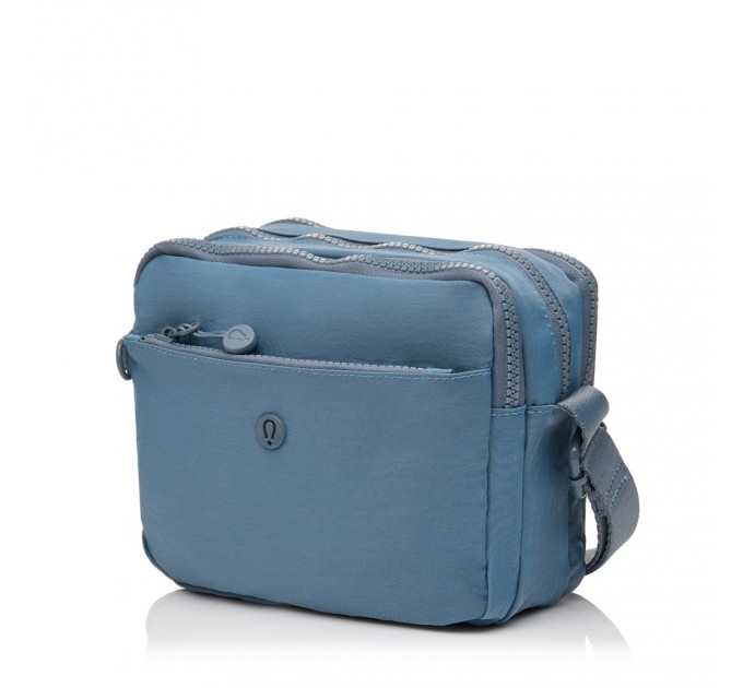 Сумка женская кросс-боди из полиэстера голубая BAGS4LIFE 66906 горизонтальная