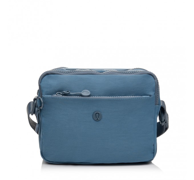 Сумка женская кросс-боди из полиэстера голубая BAGS4LIFE 66906 горизонтальная