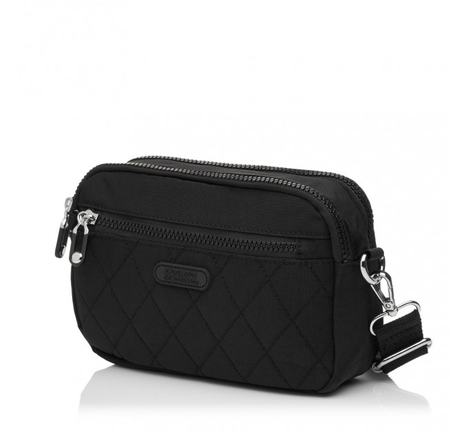 Сумка жіноча з полиэстера чорна BAGS4LIFE 88006 стьобана кишеня