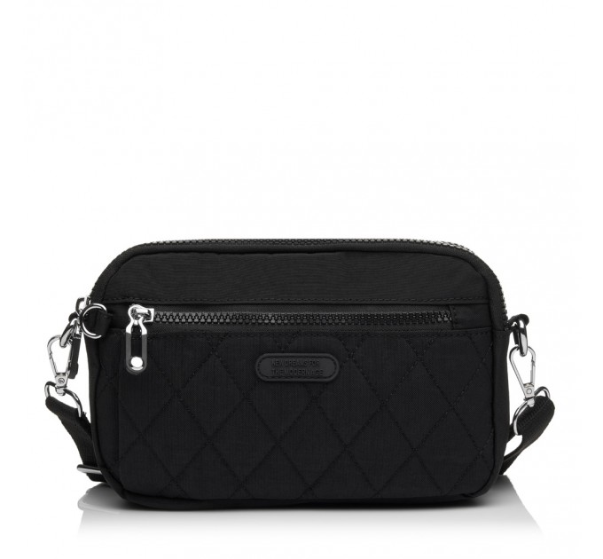 Сумка жіноча з полиэстера чорна BAGS4LIFE 88006 стьобана кишеня