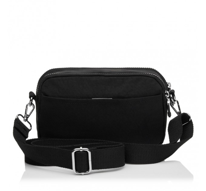 Сумка жіноча з полиэстера чорна BAGS4LIFE 88006 стьобана кишеня