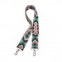Ремень на сумку текстильный Vito Torelli 47 орнамент ромбы ярко-розовые зеленые белые