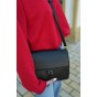 Женская сумка кросс-боди из натуральной кожи черная BAGS4LIFE 33011 с клапаном и хлястиком